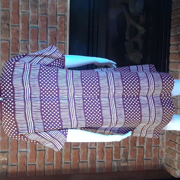 Madewell Burgundy and White Patterned Dress - Picture 2 of 6